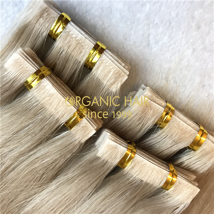 Piano color human hair pu skin weft extensions X116